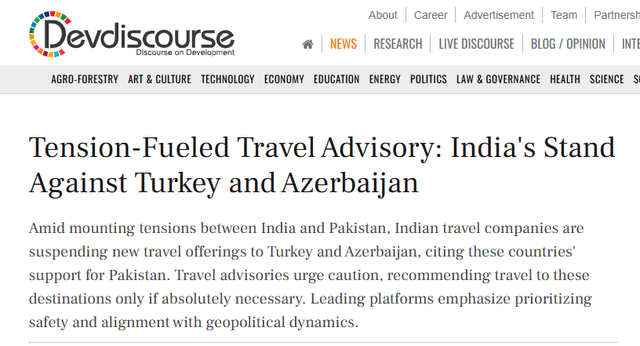 Tension-Fueled Travel Advisory: India's Stand Against Turkey and Azerbaijan