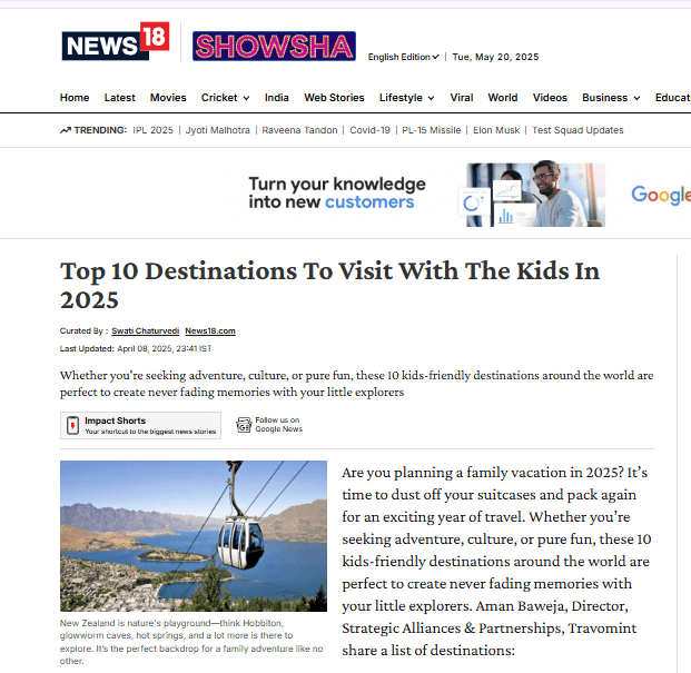 Top 10 Destinations To Visit With The Kids In 2025