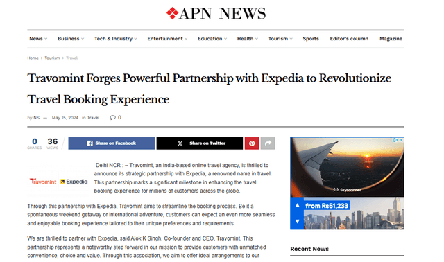 Travomint Forges Powerful Partnership with Expedia to Revolutionize Travel Booking Experience