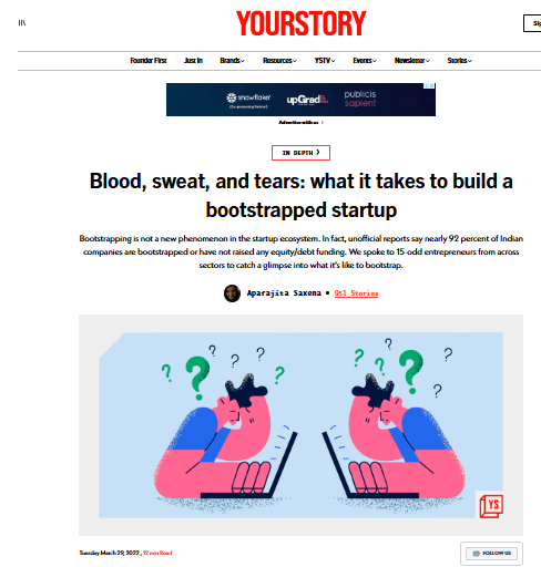 Blood ,sweat and tears : what it takes to build a bootstrapped startup