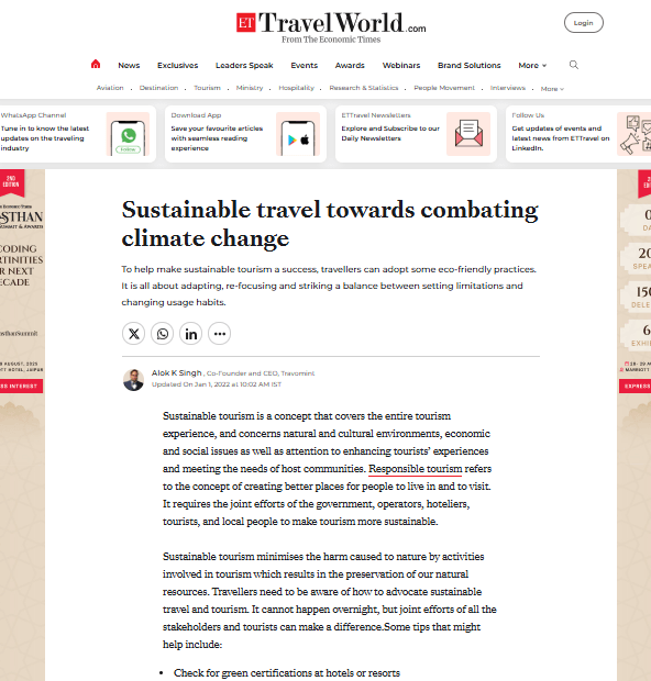 Sustainable travel towards combating climate change