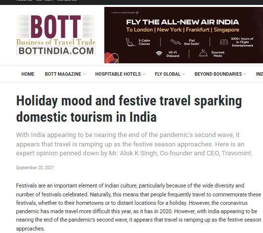 Holiday mood and festive travel sparking domestic tourism in India