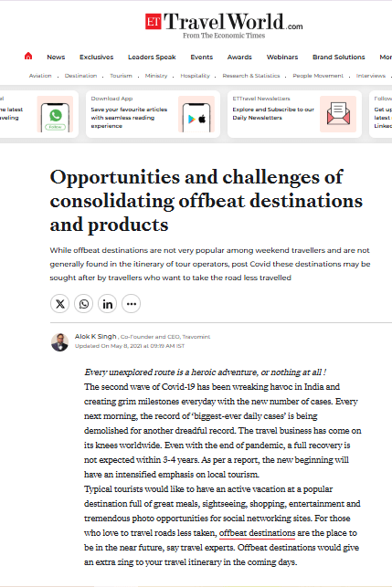 Opportunities and challenges of offbeat destinations and products