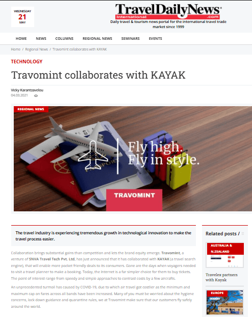 Travomint collaborates with KAYAK