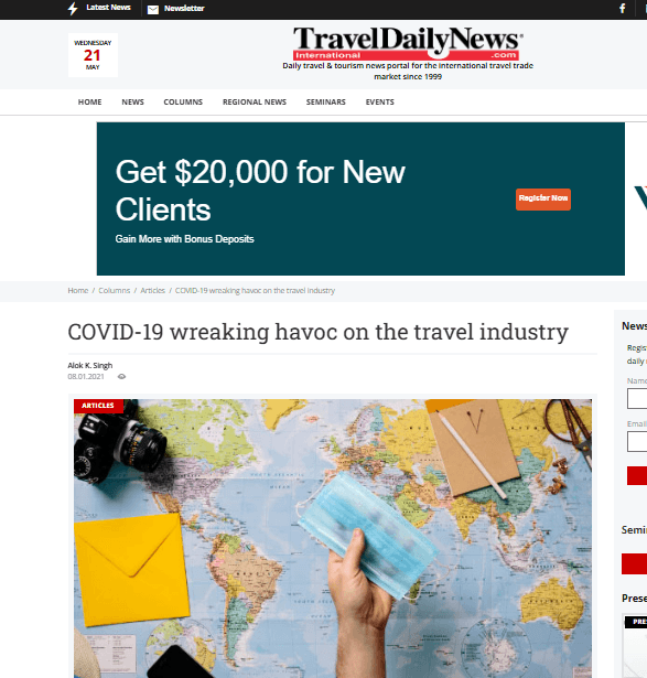 COVID-19 wreaking havoc on the travel industry